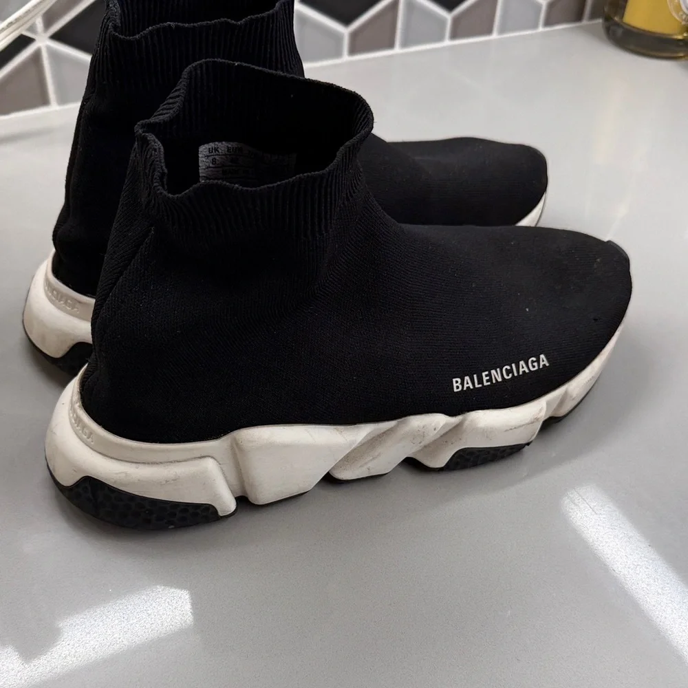 Balenciaga Men's Black and White Sock Sneakers - Picture 3 of 3